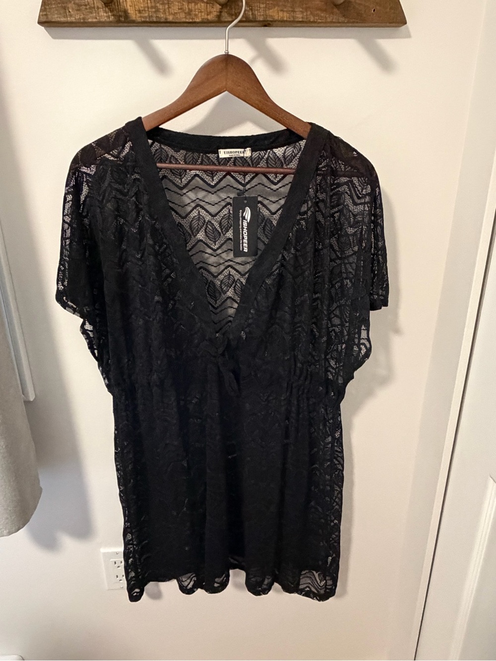 Black Lace Swim Cover-Up